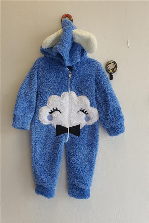 DAMLA BEBE Unisex Bebek Mavi 6-18 Ay Bulut Desen Astronot Tulum
