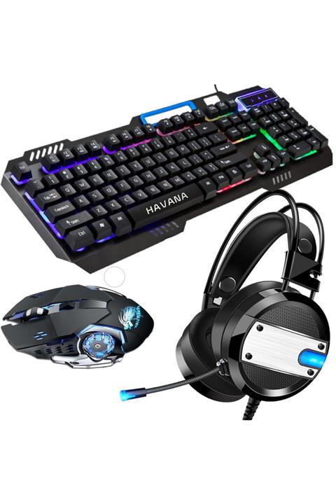Havana Muhteşem Gaming Pro Set Thx Led Siyah Mikrofonlu Kulaklık Mouse
