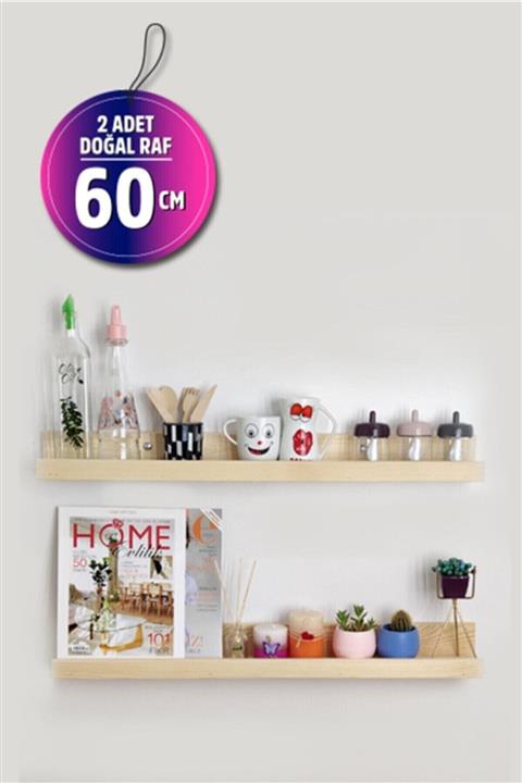 MEK Çerçeve Duvar Rafı 60 Cm 2 Li Takım