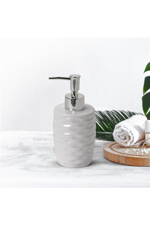 Homedius Seramik Sıvı Sabunluk Su Dalgası Desenli