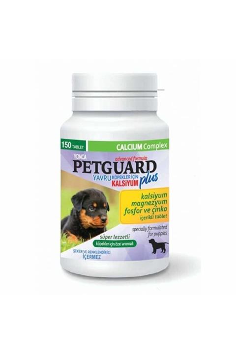Petguard Yavru Köpekler Için Magnezyum Fosfor Ve Çinkolu Kalsiyum Tableti 150 Adet