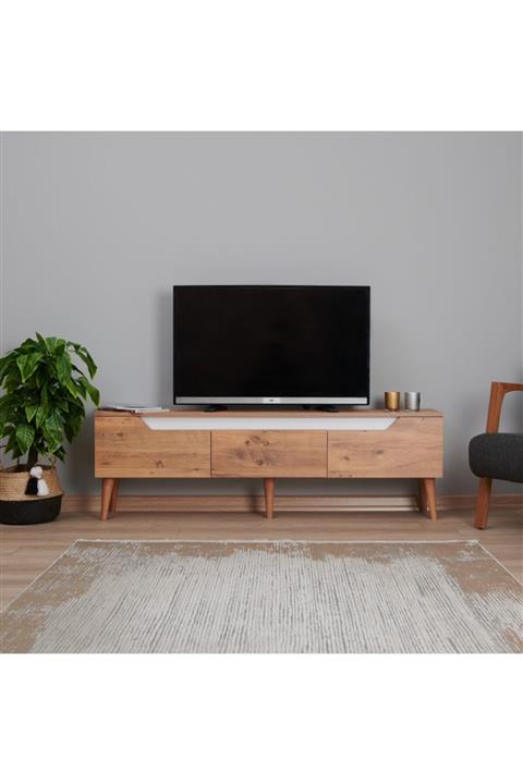 Just Home Carpi Tv Ünitesi - Beyaz Atlantik Çam