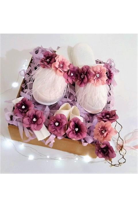 s'he design Anne Bebek Terlik Taç Seti