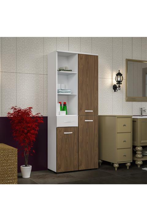 Modilayn Beyaz Ceviz  Afra Çok Amaçlı Banyo Mutfak Dolap