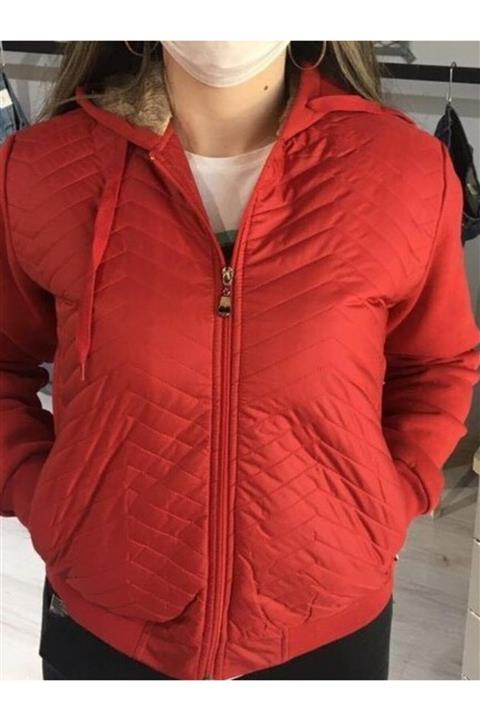 CELNA STİL Unisex Kırmızı Mont