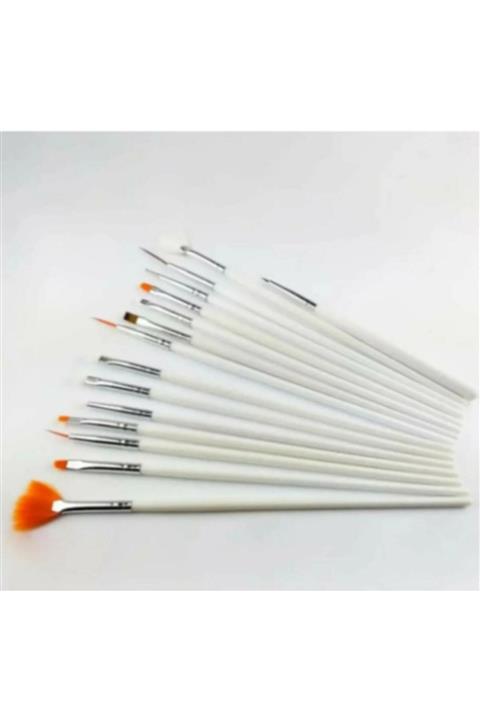 MAQYA KOZMETİK Lavider-nailart 15'li Tırnak Süsleme Fırçası Beyaz/izla Desen Fırçası(h-mt)