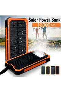 ULTRATEKNO 12.000 Mah Solar Güneş Enerjili Taşınabilir Şarj Powerbank Fener