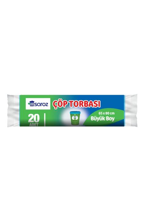 Mintax Saroz Büyük Boy Çöp Torbası 65*80 Cm 20 Li