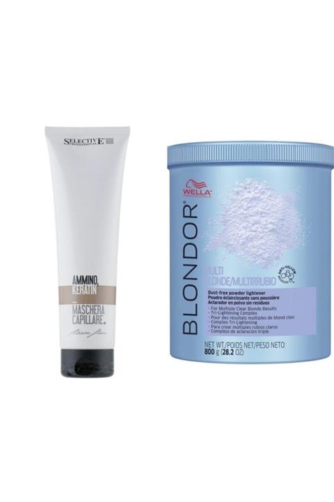 Selective Amino Keratin Saç Maskesi 300 Ml + Wella Oryel Blondor 800 Gr