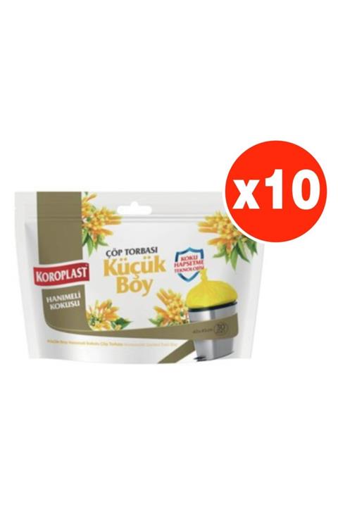 Koroplast Hanımeli Kokulu Küçük Boy 30lu Çöp Torbası X 10 Paket (40*45 Cm)