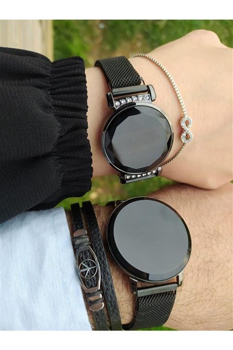 Zzla Led Dokunmatik Saat Dijital Mıknatıs Kordnlu Çift Saatleri