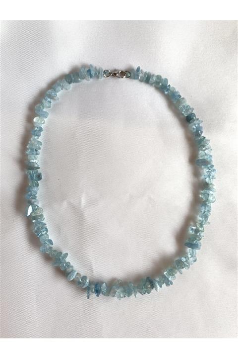 Dibati Accessories Akuamarin Kırık Doğal Taş Kolye