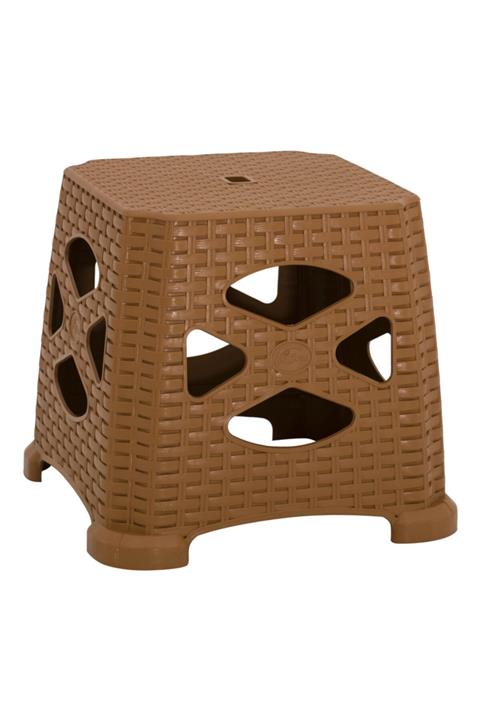 Mandella Sağlam Plastik Elit Rattan Küçük Tabure (6 ADET)