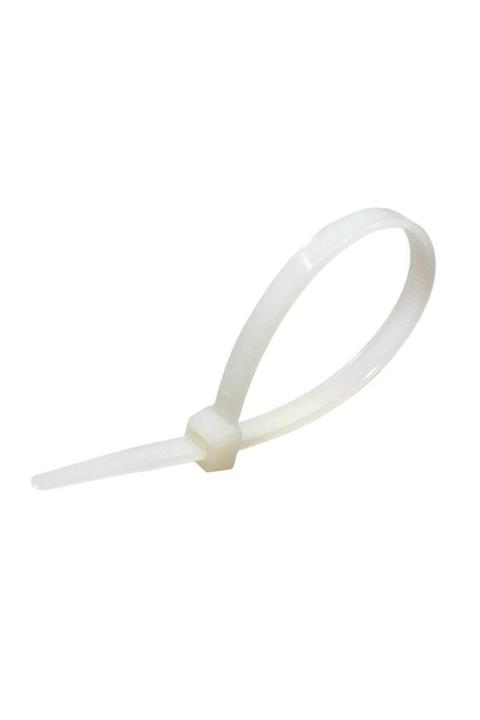 AKSUFEZ (falçata Hediyeli) Plastik Beyaz Cırt Kelepçe 4.8 X 250 Mm 100 Lü Tnr-0388