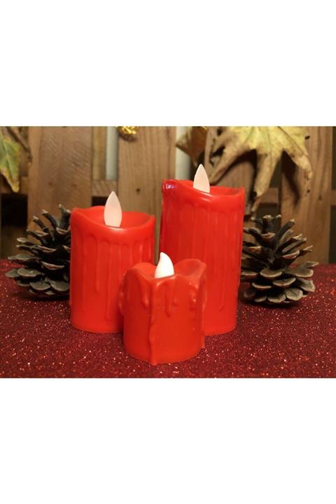 Go İthalat Yanan Alev Efektli Mum Seti