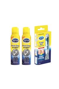 Scholl Tırnak Mantarı Giderici Kit 3,8 Ml + Fresh Step Koku Önleyici Ayak Bakım Spreyi 150 Ml X2 Adet