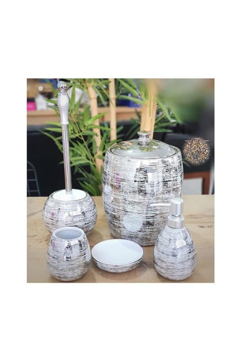 Acar Plus Acar Porselen 5 Li Banyo Set Açık Gri