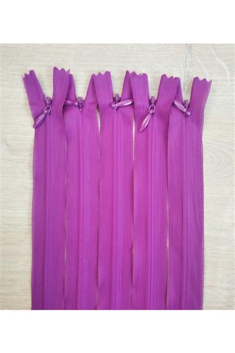 Kezban Tekstil Koyu Fuşya Rengi Gizli Fermuar 40 Cm 5 Adet