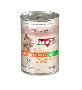 BonaCibo Jöleli Tavuk Ve Hindili Yaş Kedi Maması 400 gr