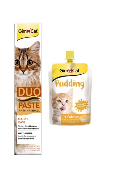 Gimcat Duo Paste Peynirli Malt Kedi Macunu 50gr Classic Kalsiyum Kedi Pudingi 150 gr
