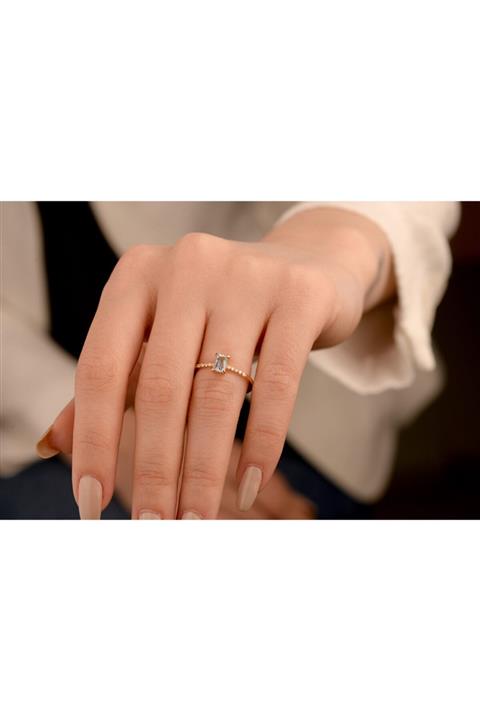 Onseva Kuyumculuk Aquamarine Aquamarin Pırlanta Yüzük