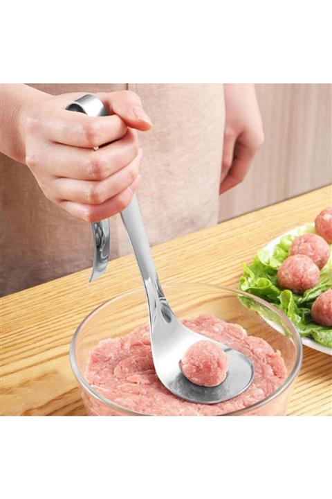 pazaromi Lokma Ve Köfte Kaşığı Servis Kepçesi Paslanmaz Çelik