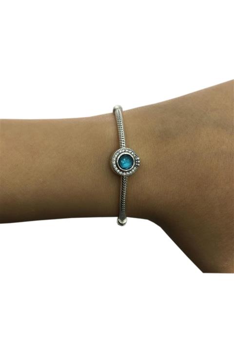 My Story Parlak Gök Mavi Taç Ve Tüy O Gümüş Charm