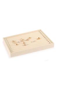 Aydın Decor Küçük Kadife Sosisli Krem Renk Yüzük Tabla Standı (AYDINDECOR)