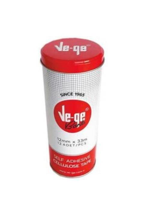 Vege Selefon Bant 12x33 Mt. Teneke Kutu 12 Li (1 Paket 12 Adet)
