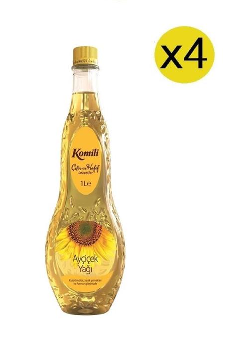 Komili Ayçiçek Yağı 1 Lt Pet Şişe 4 Lü Paket