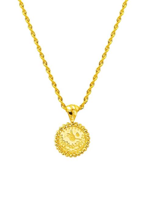 Bilezikci Çift Taraflı Reşat Tuğralı Altın Kolye