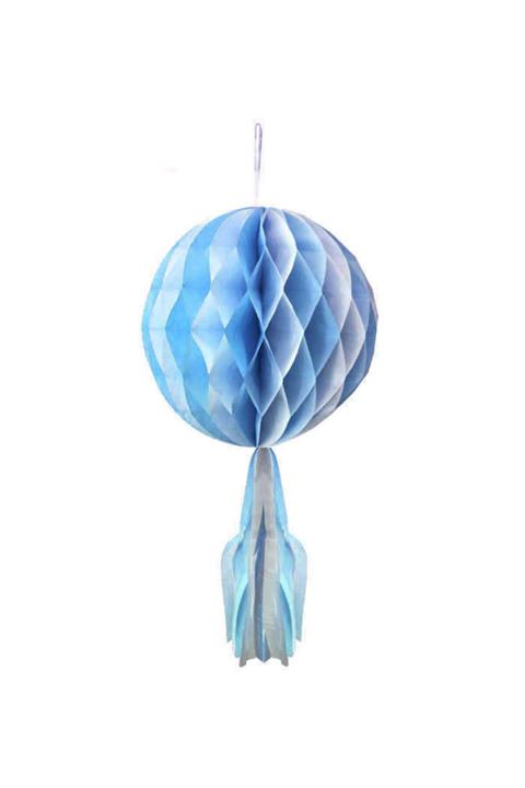 PiCare Süs Petek Ponpon Beyaza Mavi 30cm Pk:1 Ar1736m