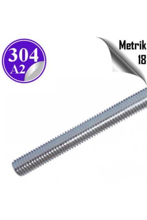 PÇS Paslanmaz Paslanmaz Çelik Gijon Metrik 18 ( Inox Tij 1 Metre )