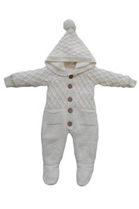 Puppis Baby Unisex Bebek Bej Triko Welsoft Lüx Bebek Tulum