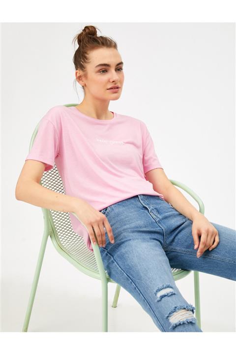 Koton Kadın Pembe Baskılı T-Shirt