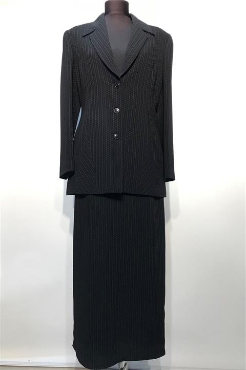 BERRİNMİLLA Kadın Çizgili Etek Ceket Takım