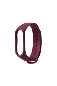 Tiegem Xiaomi Mi Band 3 Silikon Akıllı Bileklik Kayışı Kordonu -bordo