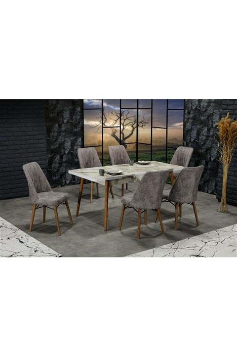 SafartConcept Mario Serisi Açılabilir Kelebek Masa Takımı 6 Sandalye