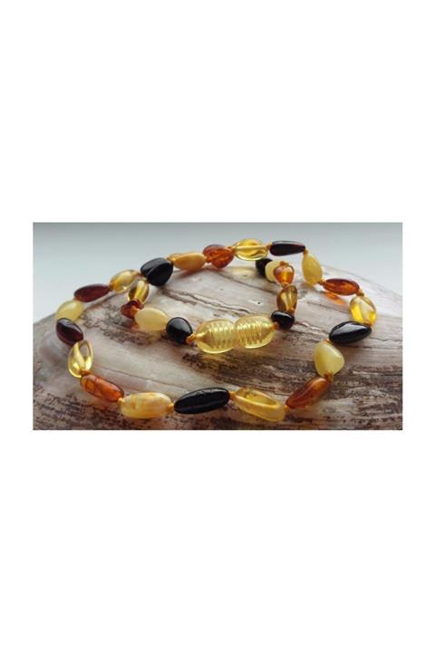 Damla Kehribar Market Bebek Diş Kolyesi Oval