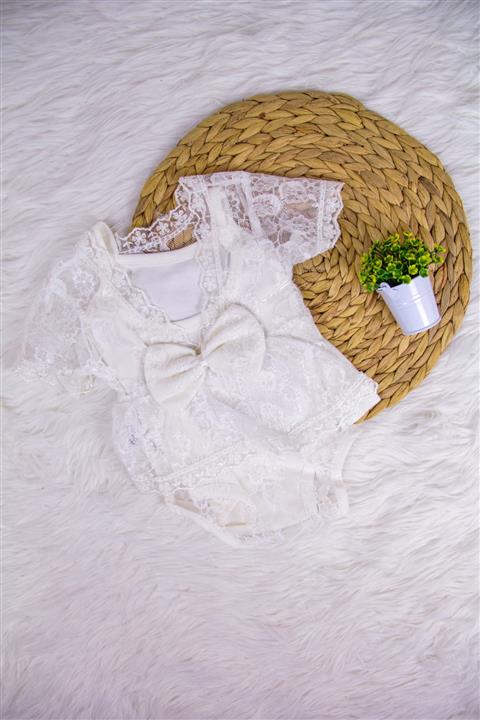 PumpkinKidsWear Dantelli Kafa Bantlı Tulum