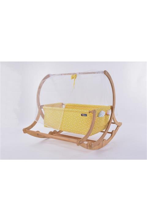 Artstore Aygün Serisi Anne Yanı, Yerde Sallamalı Bebek Beşiği / Sarı Yıldızlar (little Stars Yellow)