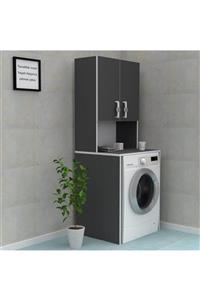 Kenzlife çamaşır makinesi dolabı raisa gri 180*066*60 gri kulp banyo ofis