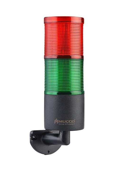 MUCCO 2 Katlı Flaşör Buzzer Işık Kolon 220v Ac Snt-7012-fb2