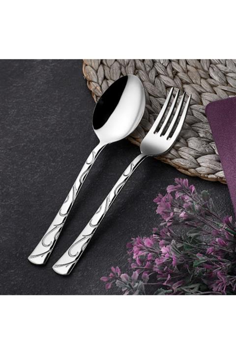 esmınahome Beray 6 Adet Kevser Deseli Model Tatlı Çatalı Paslanmaz Ürün