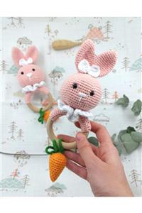 Balina Familya Örme Tavşan Amigurumi Diş Kaşıyıcı