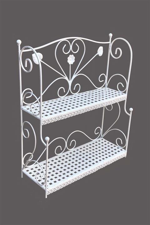 Ferforje Naz tasarım Naz Tasarım Ferforje Dekorasyon Baharatlık 2 Katlı Beyaz