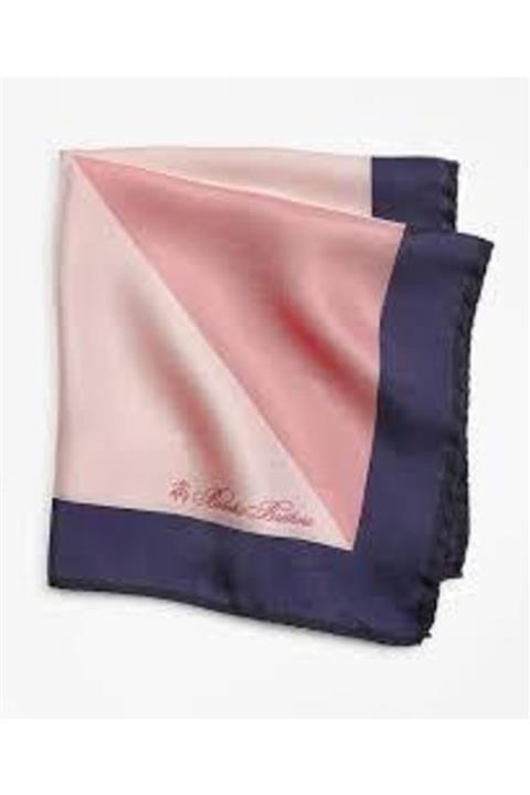 BROOKS BROTHERS Erkek Pembe Saf İpek Cep Mendili