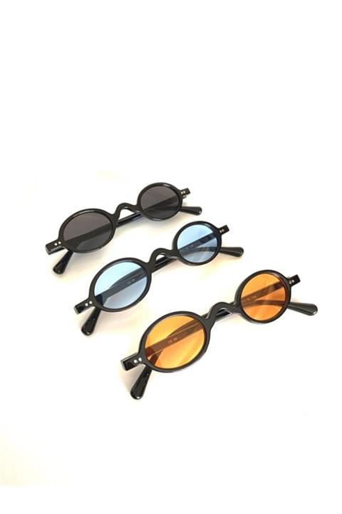 Nilu Moda Unisex Güneş Gözlüğü Mavi Siyah Turuncu Cam Üçlü