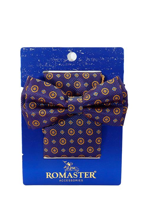 ROMASTER Bordo Renk Daire Desenli Mendilli Papyon