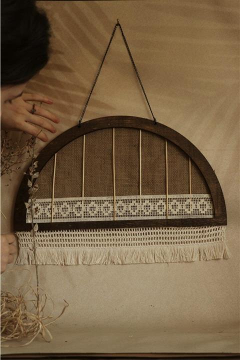 Hoyatap Ahşap Büyük Dantelli Vintage Duvar Süsü
